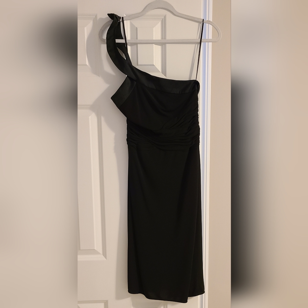 Black, one shoulder women's evening dress.  Size 4.